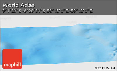 Shaded Relief Panoramic Map of the Area around 8° 44' 0" S, 58° 43' 30" E