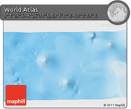 Political 3D Map of the Area around 8° 44' 0" S, 59° 34' 30" E