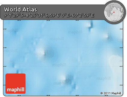 Physical Map of the Area around 8° 44' 0" S, 59° 34' 30" E