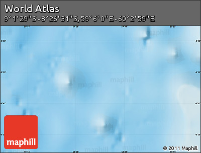 Physical Map of the Area around 8° 44' 0" S, 59° 34' 30" E