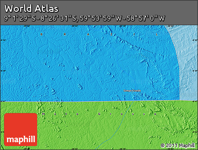 Political Map of the Area around 8° 44' 0" S, 59° 25' 29" W