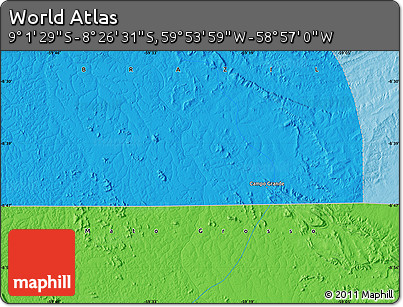 Political Map of the Area around 8° 44' 0" S, 59° 25' 29" W