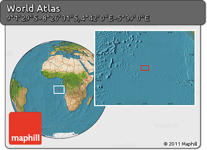 Satellite Location Map of the Area around 8° 44' 0" S, 5° 10' 30" E
