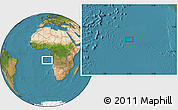 Satellite Location Map of the area around 8° 44' 0" S, 5° 10' 30" E