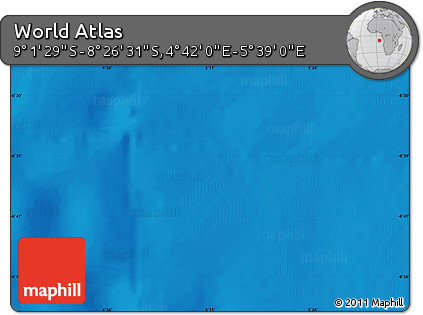 Physical Map of the Area around 8° 44' 0" S, 5° 10' 30" E