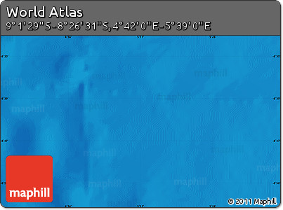 Physical Map of the Area around 8° 44' 0" S, 5° 10' 30" E