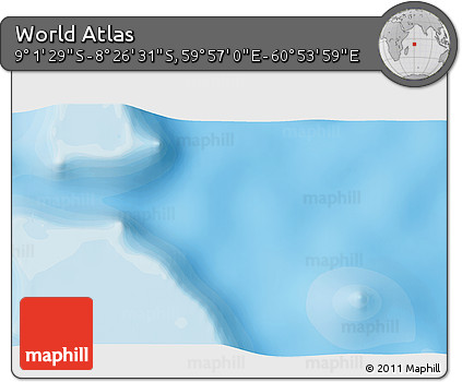 Political 3D Map of the Area around 8° 44' 0" S, 60° 25' 29" E