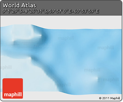 Shaded Relief 3D Map of the Area around 8° 44' 0" S, 60° 25' 29" E
