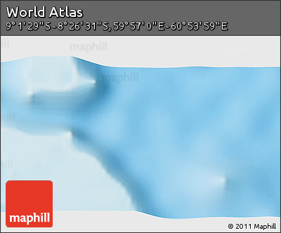 Shaded Relief 3D Map of the Area around 8° 44' 0" S, 60° 25' 29" E