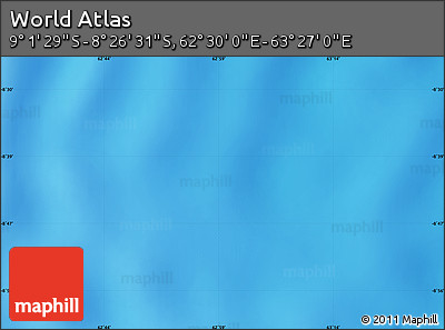 Physical Map of the Area around 8° 44' 0" S, 62° 58' 30" E