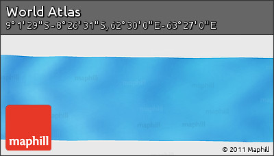 Physical Panoramic Map of the Area around 8° 44' 0" S, 62° 58' 30" E