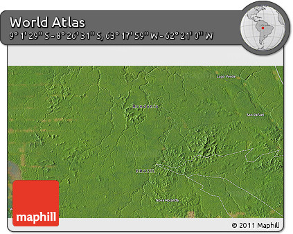 Satellite 3D Map of the Area around 8° 44' 0" S, 62° 49' 30" W