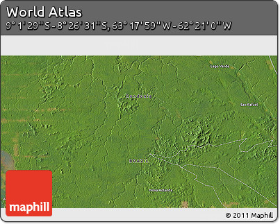 Satellite 3D Map of the Area around 8° 44' 0" S, 62° 49' 30" W