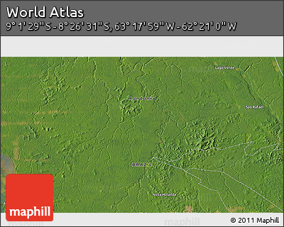 Satellite 3D Map of the Area around 8° 44' 0" S, 62° 49' 30" W