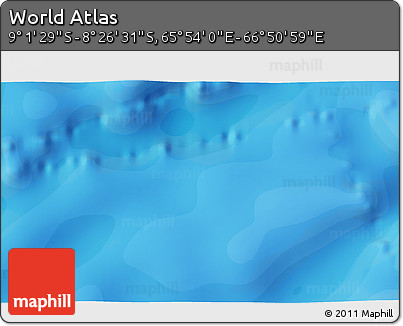 Political 3D Map of the Area around 8° 44' 0" S, 66° 22' 30" E