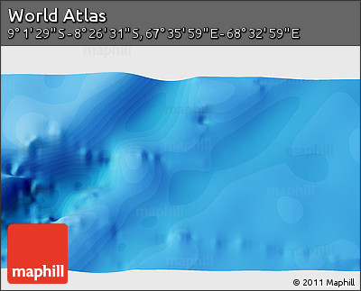 Political 3D Map of the Area around 8° 44' 0" S, 68° 4' 29" E