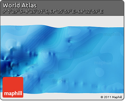 Political 3D Map of the Area around 8° 44' 0" S, 68° 4' 29" E