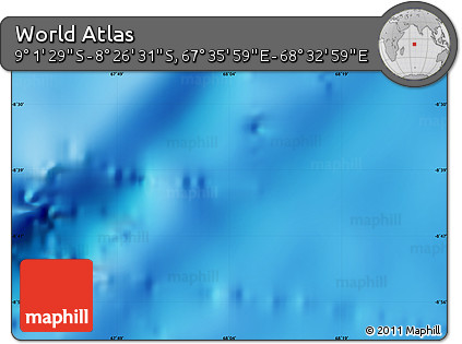 Physical Map of the Area around 8° 44' 0" S, 68° 4' 29" E