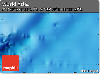 Physical Map of the Area around 8° 44' 0" S, 68° 4' 29" E