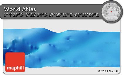 Physical Panoramic Map of the Area around 8° 44' 0" S, 68° 4' 29" E