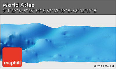 Physical Panoramic Map of the Area around 8° 44' 0" S, 68° 4' 29" E