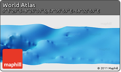 Physical Panoramic Map of the Area around 8° 44' 0" S, 68° 4' 29" E