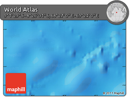 Physical Map of the Area around 8° 44' 0" S, 68° 55' 30" E