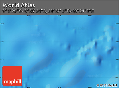 Physical Map of the Area around 8° 44' 0" S, 68° 55' 30" E