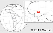 Blank Location Map of the area around 8° 44' 0" S, 68° 46' 30" W