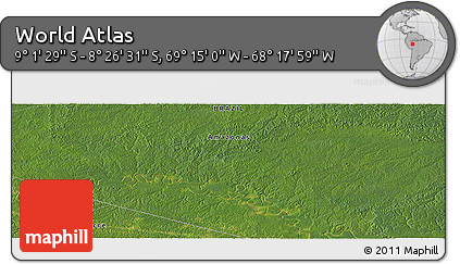 Satellite Panoramic Map of the Area around 8° 44' 0" S, 68° 46' 30" W