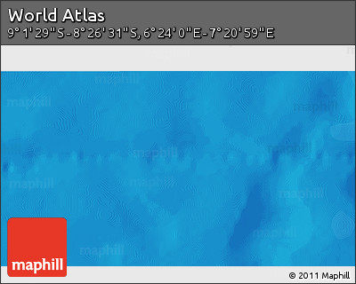 Political 3D Map of the Area around 8° 44' 0" S, 6° 52' 30" E