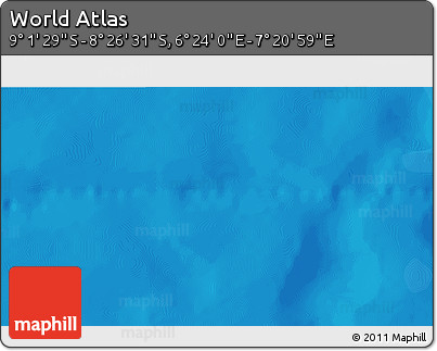 Political 3D Map of the Area around 8° 44' 0" S, 6° 52' 30" E