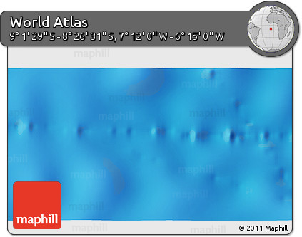 Physical 3D Map of the Area around 8° 44' 0" S, 6° 43' 29" W