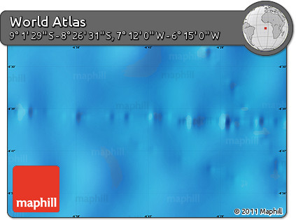 Physical Map of the Area around 8° 44' 0" S, 6° 43' 29" W