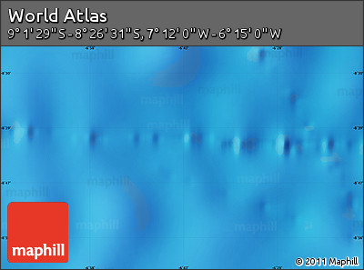 Physical Map of the Area around 8° 44' 0" S, 6° 43' 29" W