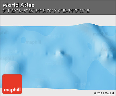 Political 3D Map of the Area around 8° 44' 0" S, 70° 37' 30" E