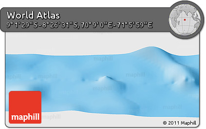 Physical Panoramic Map of the Area around 8° 44' 0" S, 70° 37' 30" E