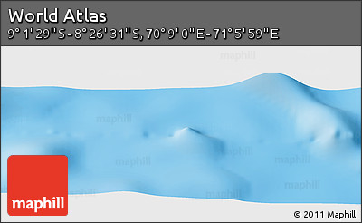 Physical Panoramic Map of the Area around 8° 44' 0" S, 70° 37' 30" E