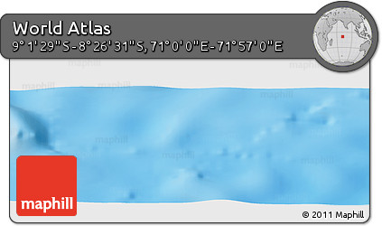 Shaded Relief Panoramic Map of the Area around 8° 44' 0" S, 71° 28' 29" E