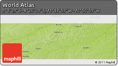 Physical Panoramic Map of the Area around 8° 44' 0" S, 71° 19' 29" W