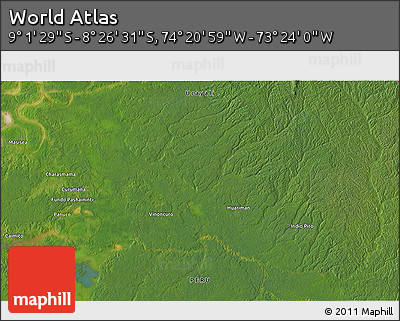 Satellite 3D Map of the Area around 8° 44' 0" S, 73° 52' 30" W