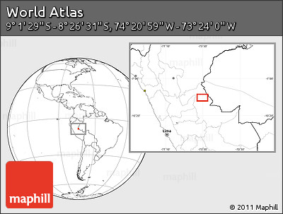 Blank Location Map of the Area around 8° 44' 0" S, 73° 52' 30" W