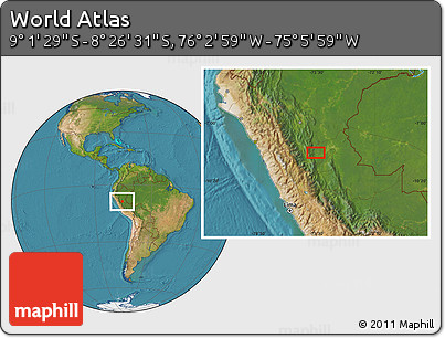 Satellite Location Map of the Area around 8° 44' 0" S, 75° 34' 29" W