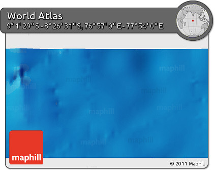 Shaded Relief 3D Map of the Area around 8° 44' 0" S, 77° 25' 30" E