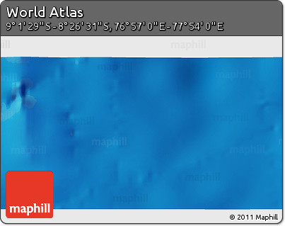 Shaded Relief 3D Map of the Area around 8° 44' 0" S, 77° 25' 30" E