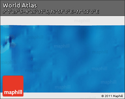 Shaded Relief 3D Map of the Area around 8° 44' 0" S, 77° 25' 30" E