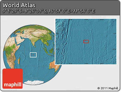 Satellite Location Map of the Area around 8° 44' 0" S, 77° 25' 30" E
