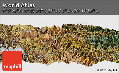 Satellite Panoramic Map of the Area around 8° 44' 0" S, 77° 16' 30" W