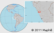 Gray Location Map of the area around 8° 44' 0" S, 78° 7' 30" W