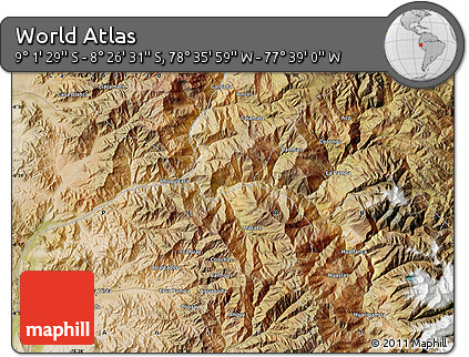 Satellite Map of the Area around 8° 44' 0" S, 78° 7' 30" W
